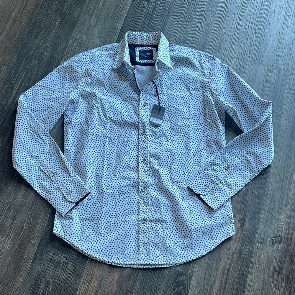 Men's Lloyd & Jefferson Blue Patterned Shirt Sz S NWT